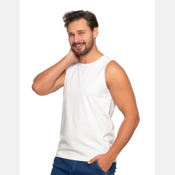 Tank top męski bawełniany koszulka bez rękawów BIAŁA MORAJ